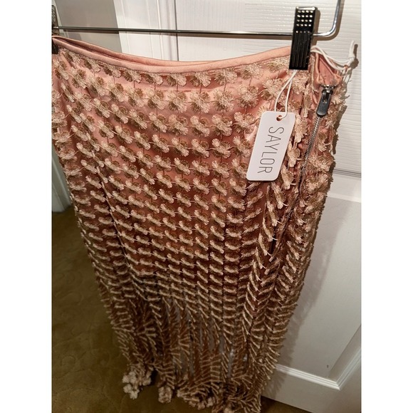 SAYLOR  ELIE Two-Piece Set Crop Top Maxi Skirt‎ Blush Pink Size L NWT - Picture 8 of 11